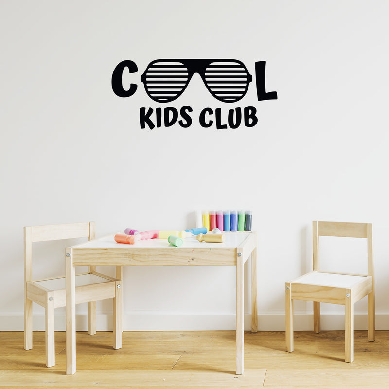 Vinyl Wall Art Decal - Cool Kids Club - Trendy Inspirational Cool Glasses Design Sticker For Children Bedroom Home Baby Nursery Daycare Kids Room Decor 2