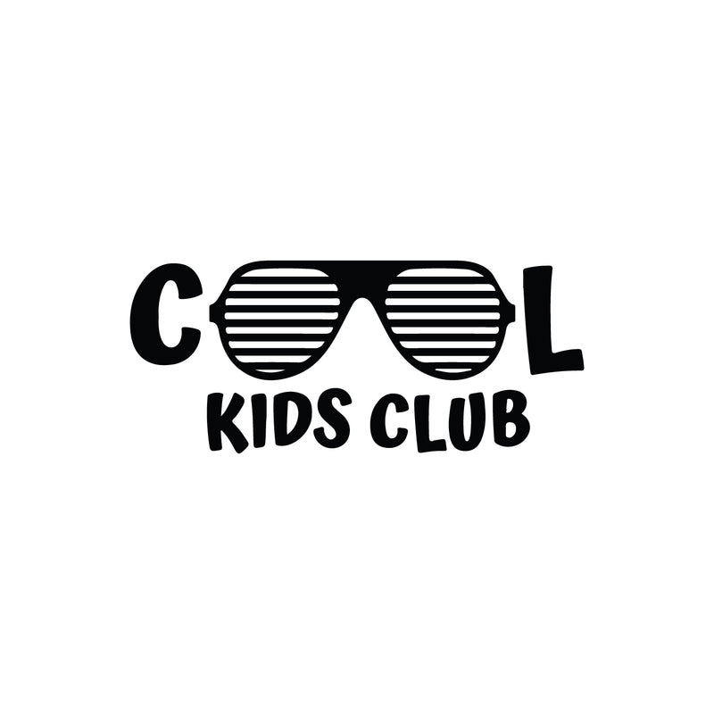 Vinyl Wall Art Decal - Cool Kids Club - 17" x 40" - Trendy Inspirational Cool Glasses Design Sticker For Children Bedroom Home Baby Nursery Daycare Kids Room Decor 1