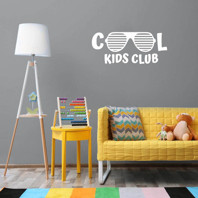 Vinyl Wall Art Decal - Cool Kids Club - 17" x 40" - Trendy Inspirational Cool Glasses Design Sticker For Children Bedroom Home Baby Nursery Daycare Kids Room Decor 2