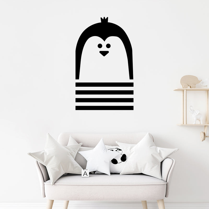 Vinyl Wall Art Decal - Penguin - 22. Trendy Inspirational Cute Animal Design Sticker For Children Bedroom Home Baby Nursery Daycare Kids Room Decor 2