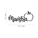 Vinyl Wall Art Decal - Maestra -Teacher - 4" x 9" - Trendy Cute Mexican Quote Bumper Sticker For Car Window Thermos Coffee Mug Luggage Office Notebook Laptop Decor 4