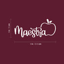 Vinyl Wall Art Decal - Maestra -Teacher - 4" x 9" - Trendy Cute Mexican Quote Bumper Sticker For Car Window Thermos Coffee Mug Luggage Office Notebook Laptop Decor 4