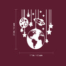 Vinyl Wall Art Decal - Cloud Planets - Trendy Fun Lovely Planet Moon Rocketship Stars Design Sticker For Home Kids Toddlers Bedroom Nursery Playroom Classroom Playground Decor 5