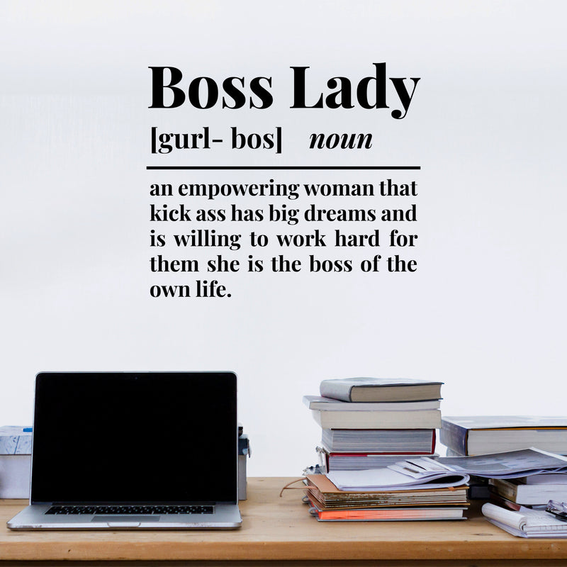 Vinyl Wall Art Decal - Boss Lady Concept - 1- Trendy Inspirational Power Feminism Quote Sticker For Home Bedroom Mirror Work Office Living Room Decor 2