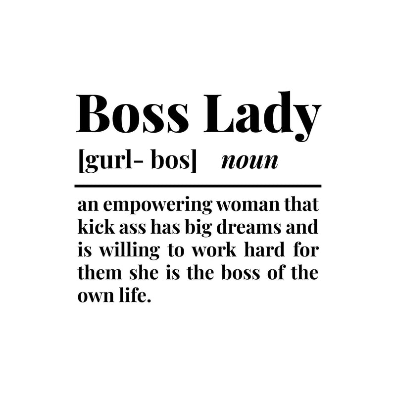 Vinyl Wall Art Decal - Boss Lady Concept - 18" x 4" - Trendy Inspirational Power Feminism Quote Sticker For Home Bedroom Mirror Work Office Living Room Decor 1