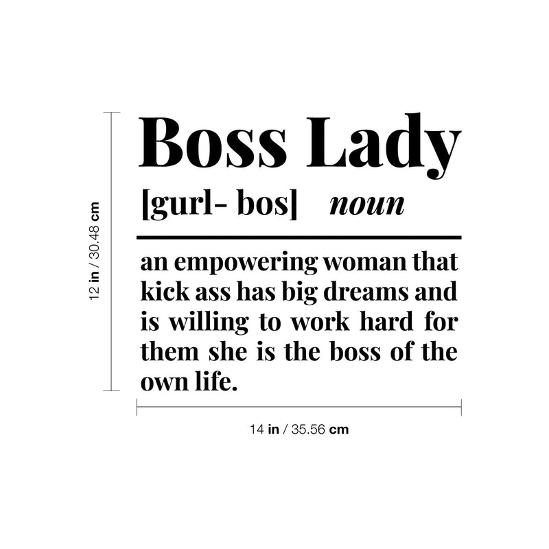 Vinyl Wall Art Decal - Boss Lady Concept - 1- Trendy Inspirational Power Feminism Quote Sticker For Home Bedroom Mirror Work Office Living Room Decor 4