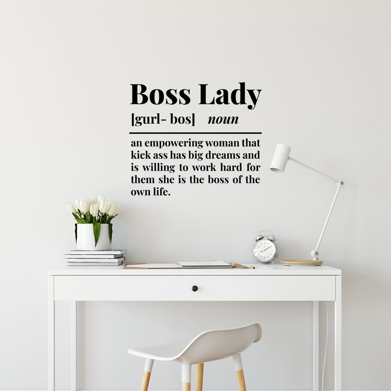 Vinyl Wall Art Decal - Boss Lady Concept - 1- Trendy Inspirational Power Feminism Quote Sticker For Home Bedroom Mirror Work Office Living Room Decor 3