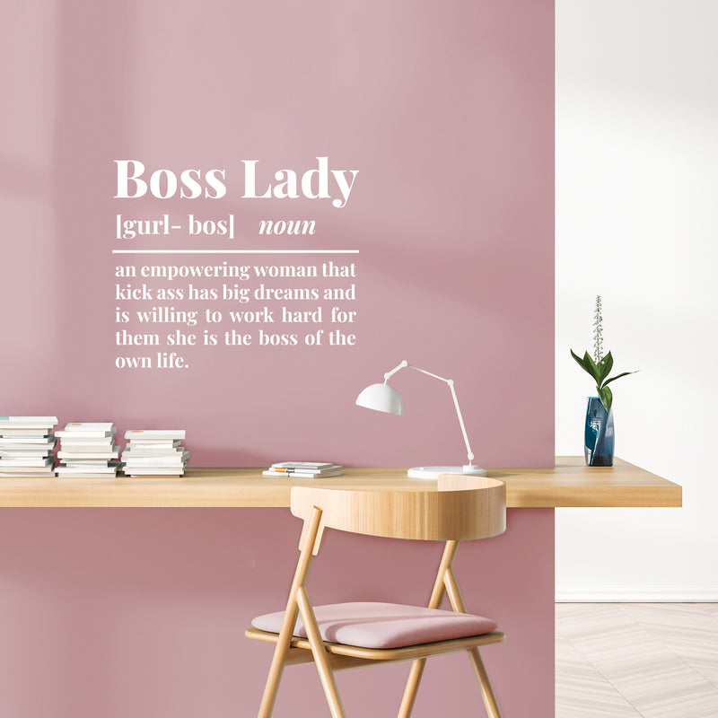 Vinyl Wall Art Decal - Boss Lady Concept - 18" x 4" - Trendy Inspirational Power Feminism Quote Sticker For Home Bedroom Mirror Work Office Living Room Decor 2