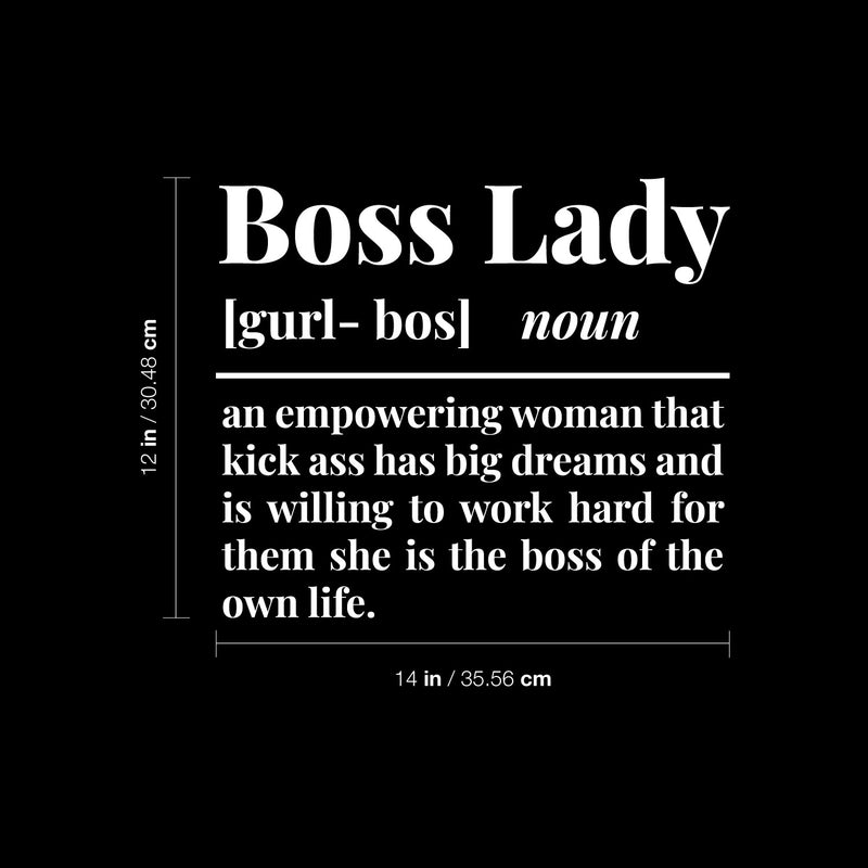 Vinyl Wall Art Decal - Boss Lady Concept - 18" x 4" - Trendy Inspirational Power Feminism Quote Sticker For Home Bedroom Mirror Work Office Living Room Decor 4