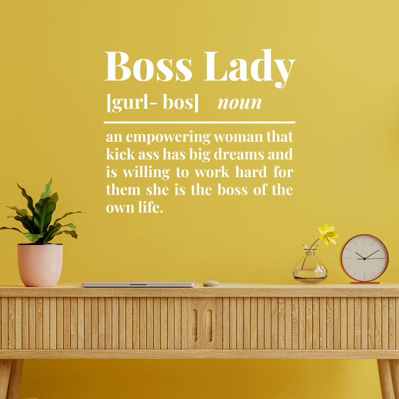 Vinyl Wall Art Decal - Boss Lady Concept - 18" x 4" - Trendy Inspirational Power Feminism Quote Sticker For Home Bedroom Mirror Work Office Living Room Decor 3