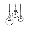 Vinyl Wall Art Decal - Bulb Line Art - 19. Trendy Creative Desgin Sticker For Home Bedroom Living Room Kitchen Window Office School Classroom Decor 1