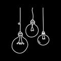 Vinyl Wall Art Decal - Bulb Line Art - 19.5" x 16" - Trendy Creative Desgin Sticker For Home Bedroom Living Room Kitchen Window Office School Classroom Decor 1