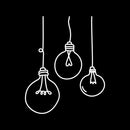 Vinyl Wall Art Decal - Bulb Line Art - 19.5" x 16" - Trendy Creative Desgin Sticker For Home Bedroom Living Room Kitchen Window Office School Classroom Decor 1