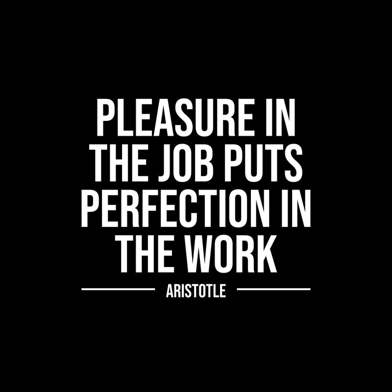 Vinyl Wall Art Decal - Pleasure In The Job Puts Perfection In The Work - 14" x 16" - Motivating Positive Quote Sticker For Office Business Lobby Meeting Room School Classroom Decor 1