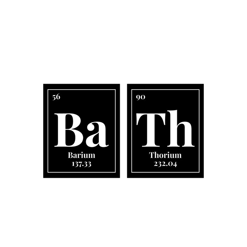 Vinyl Wall Art Decal - Ba Th- 18" x 31" - Trendy Funny Chemistry Elements Quote Design Sticker For Home Bathroom Office School Classroom Coffee Shop Restroom Humor Decor 1