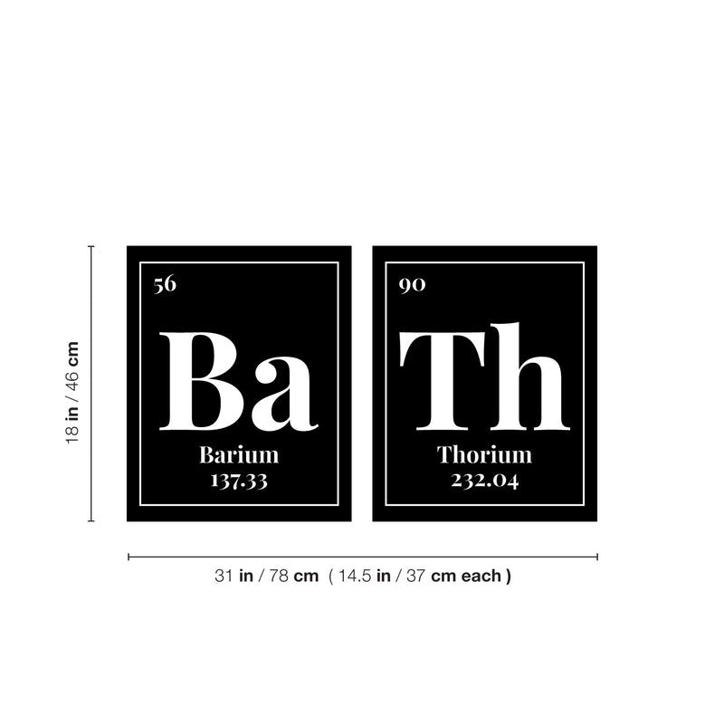 Vinyl Wall Art Decal - Ba Th - Trendy Funny Chemistry Elements Quote Design Sticker For Home Bathroom Office School Classroom Coffee Shop Restroom Humor Decor 3