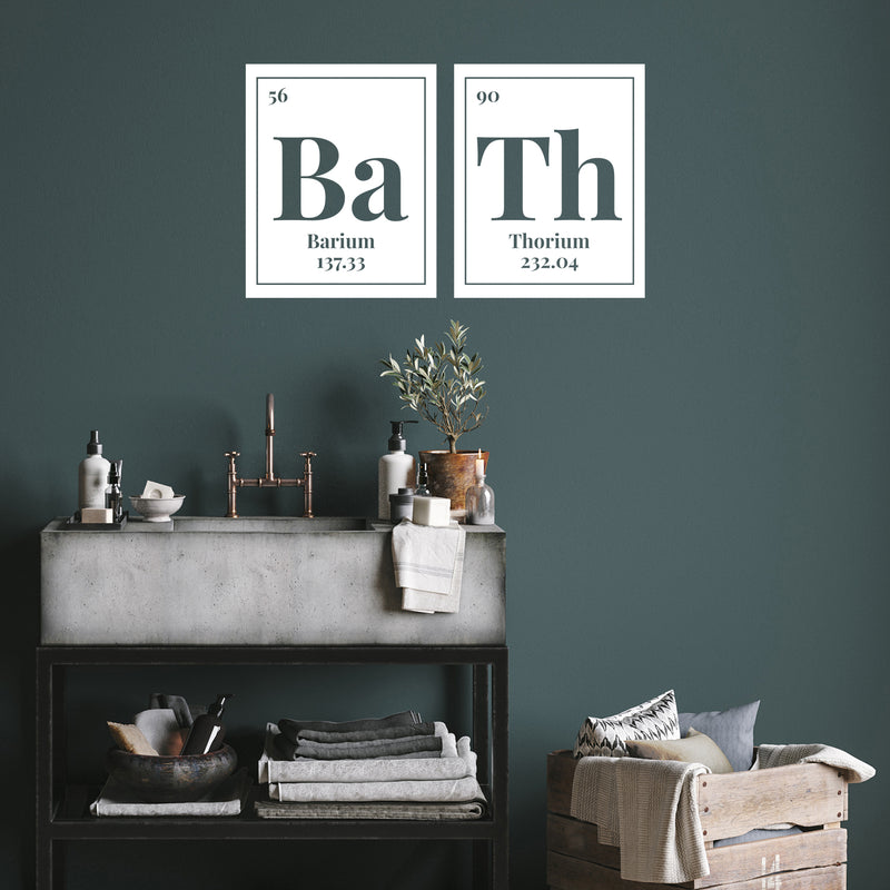 Vinyl Wall Art Decal - Ba Th - Trendy Funny Chemistry Elements Quote Design Sticker For Home Bathroom Office School Classroom Coffee Shop Restroom Humor Decor 4