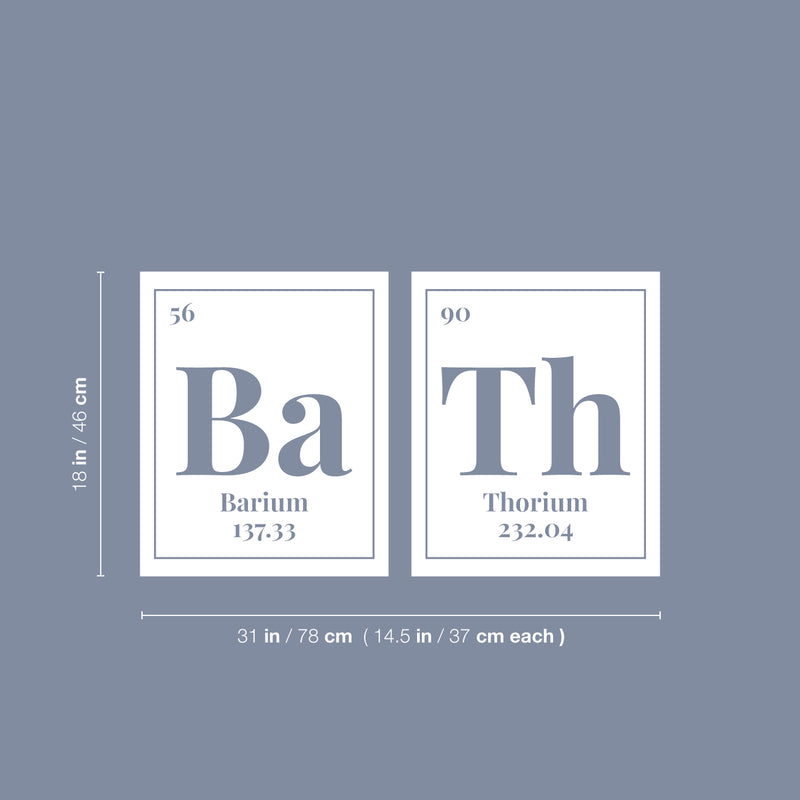 Vinyl Wall Art Decal - Ba Th- 18" x 31" - Trendy Funny Chemistry Elements Quote Design Sticker For Home Bathroom Office School Classroom Coffee Shop Restroom Humor Decor 4