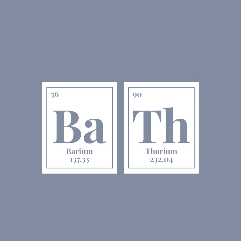 Vinyl Wall Art Decal - Ba Th- 18" x 31" - Trendy Funny Chemistry Elements Quote Design Sticker For Home Bathroom Office School Classroom Coffee Shop Restroom Humor Decor 1