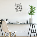 Vinyl Wall Art Decal - Happy And Sad Face - Trendy Inspirational Sticker Design Masks Comedy Tragedy For Home Office Bedroom Living Room Theater Actor Decor 3