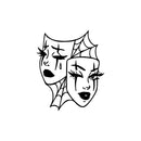 Vinyl Wall Art Decal - Happy And Sad Face - Trendy Inspirational Sticker Design Masks Comedy Tragedy For Home Office Bedroom Living Room Theater Actor Decor 1