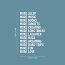 Vinyl Wall Art Decal - More Sleep Music Books Fun Love - 33" x 20" - Motivating Positive Lifestyle Quote Sticker For Home Bedroom Living Room Office School Coffee Shop Gym Fitness Decor 4