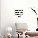 Vinyl Wall Art Decal - Should Would Could Did - 16" x 20" - Trendy Motivating Positive Good Vibes Quote Sticker For Home Bedroom Living Room School Office Gym Fitness Decor 3