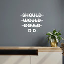 Vinyl Wall Art Decal - Should Would Could Did - 16" x 20" - Trendy Motivating Positive Good Vibes Quote Sticker For Home Bedroom Living Room School Office Gym Fitness Decor 2