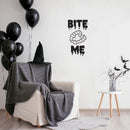 Vinyl Wall Art Decal - Bite Me - 31" x 17" - Trendy Lovely Funny Seasonal Fangs Design Sticker For Home Family Room Windows Entry Doors Office Coffee Shop School Spooky Decor 3