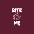 Vinyl Wall Art Decal - Bite Me - 31" x 17" - Trendy Lovely Funny Seasonal Fangs Design Sticker For Home Family Room Windows Entry Doors Office Coffee Shop School Spooky Decor 1