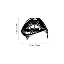 Vinyl Wall Art Decal - Vampire Kiss - 17" x 21" - Trendy Figure Lips Design Sticker For Home Bedroom Office Closet Make Up Mirror Boutique Beauty Salon Decor 4