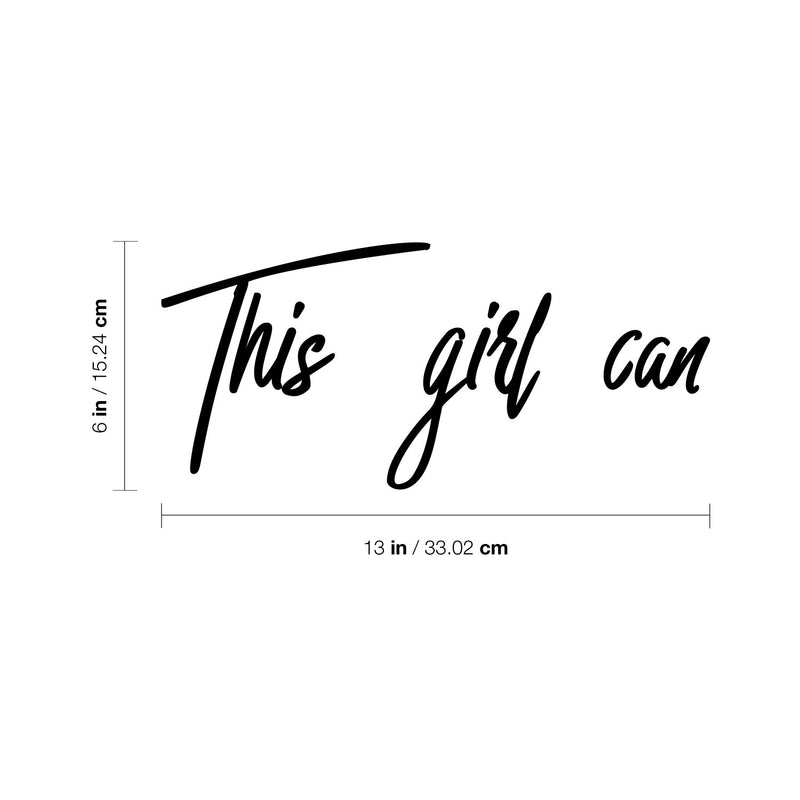 Vinyl Wall Art Decal - This Girl Can - Trendy Positive Motivational Good Vibes Quote Sticker For Girls Room Closet Playroom Living Room Office Yoga Ballet Feminine Decor 4