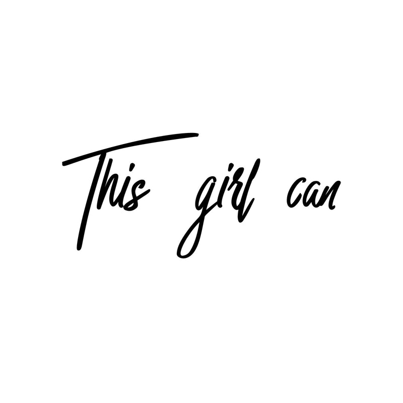 Vinyl Wall Art Decal - This Girl Can - Trendy Positive Motivational Good Vibes Quote Sticker For Girls Room Closet Playroom Living Room Office Yoga Ballet Feminine Decor 1