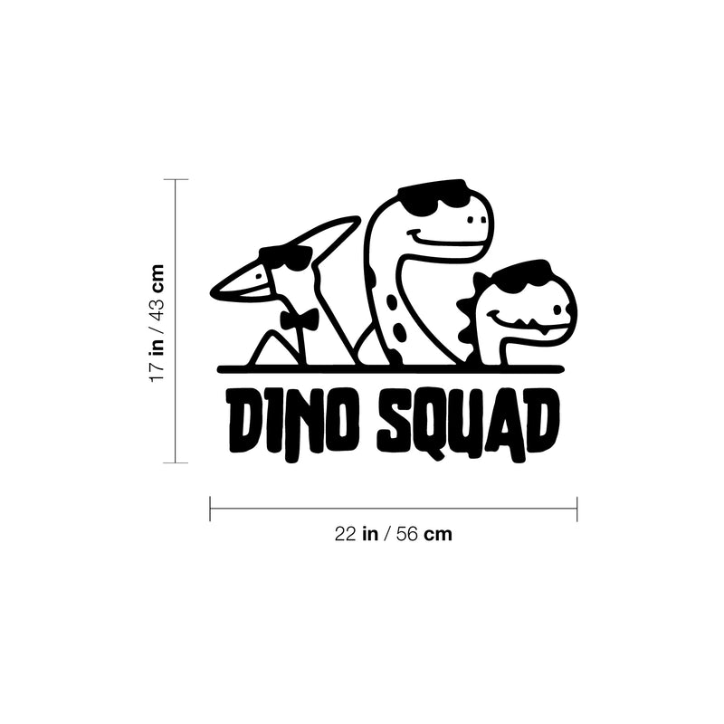 Vinyl Wall Art Decal - Dino Squad - Trendy Funny Lovely Brontosaurus Design Quote Sticker For Toddlers Bedroom Baby's Nursery Playroom Daycare Kindergarten Playground Decor 4