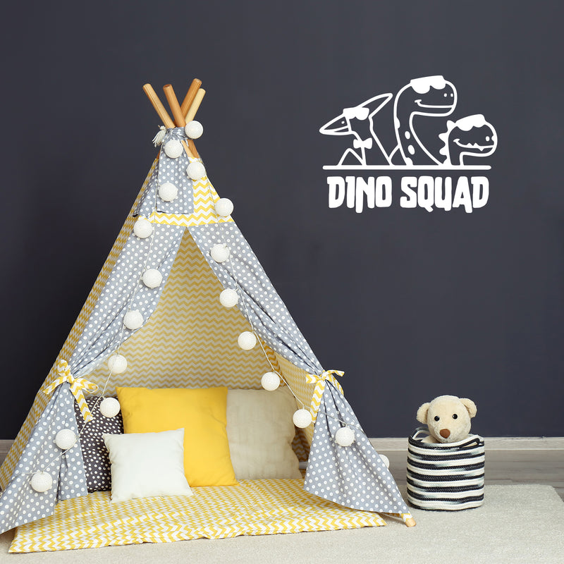 Vinyl Wall Art Decal - Dino Squad - Trendy Funny Lovely Brontosaurus Design Quote Sticker For Toddlers Bedroom Baby's Nursery Playroom Daycare Kindergarten Playground Decor 5