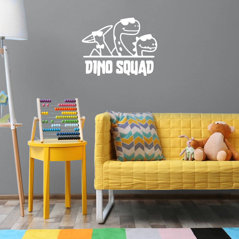 Vinyl Wall Art Decal - Dino Squad - 17" x 22" - Trendy Funny Lovely Brontosaurus Design Quote Sticker For Toddlers Bedroom Baby's Nursery Playroom Daycare Kindergarten Playground Decor 2