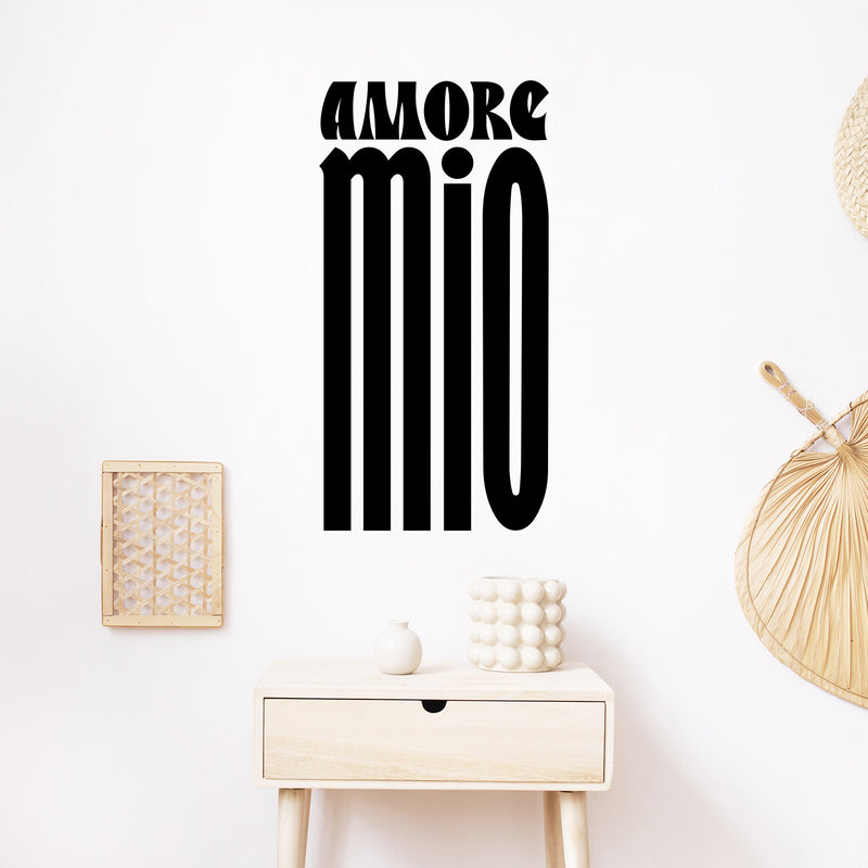 Vinyl Wall Art Decal - Amore Mio / My Love - 21.5" x 11" - Trendy Inspiring Lovely Optimistic Spanish Quote Sticker For Home Bedroom Closet Living Room Coffee Shop Decor 2