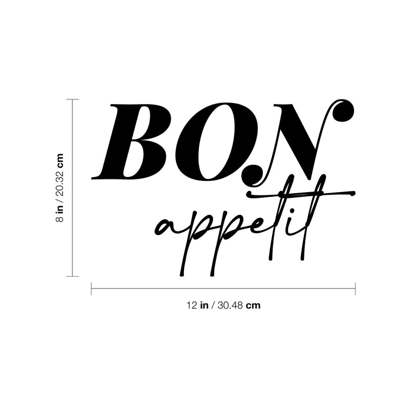 Vinyl Wall Art Decal - Bon Appetit - 8" x 15" - Trendy Lovely Fun Good Vibes Quote Sticker For Home Kitchen Dining Room Dinner Restaurant Cafeteria Coffee Shop Storefront Decor 4