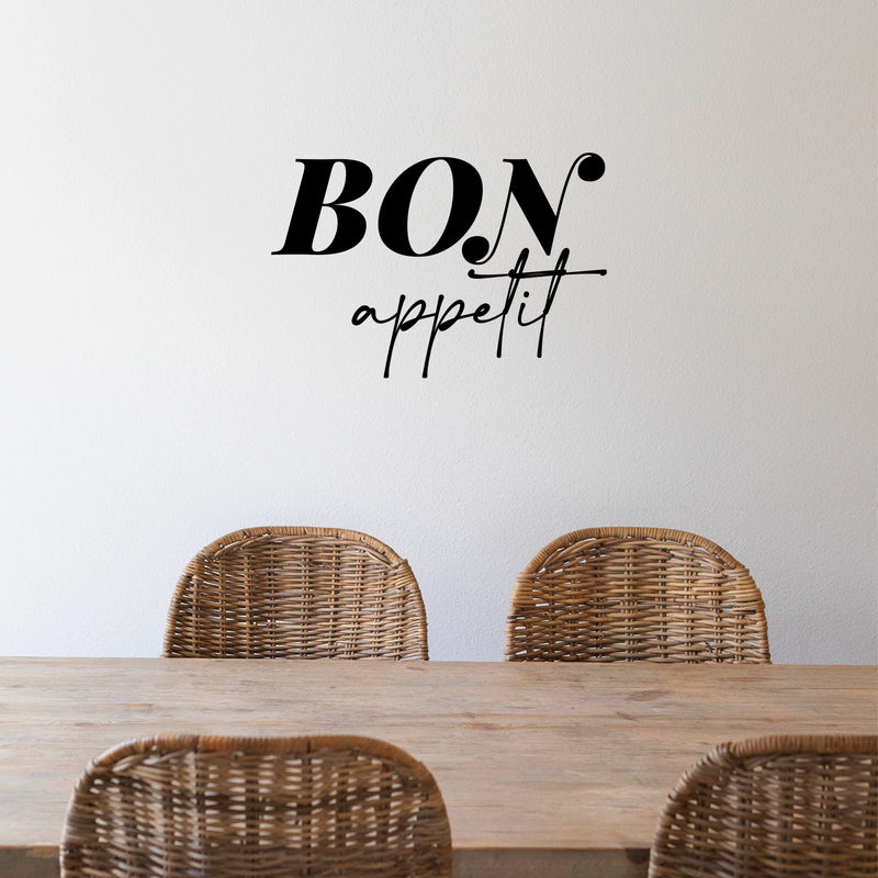 Vinyl Wall Art Decal - Bon Appetit - 8" x 15" - Trendy Lovely Fun Good Vibes Quote Sticker For Home Kitchen Dining Room Dinner Restaurant Cafeteria Coffee Shop Storefront Decor 3