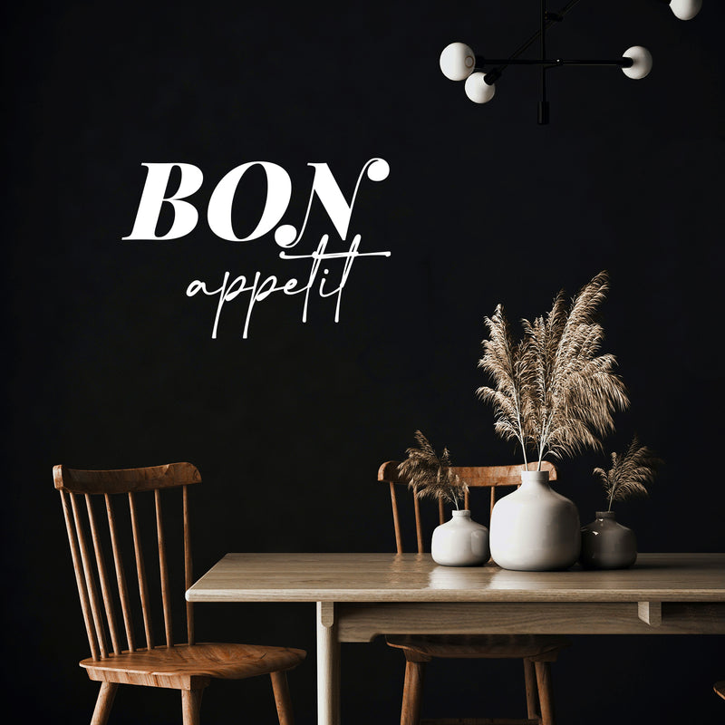 Vinyl Wall Art Decal - Bon Appetit - 8" x 15" - Trendy Lovely Fun Good Vibes Quote Sticker For Home Kitchen Dining Room Dinner Restaurant Cafeteria Coffee Shop Storefront Decor 2