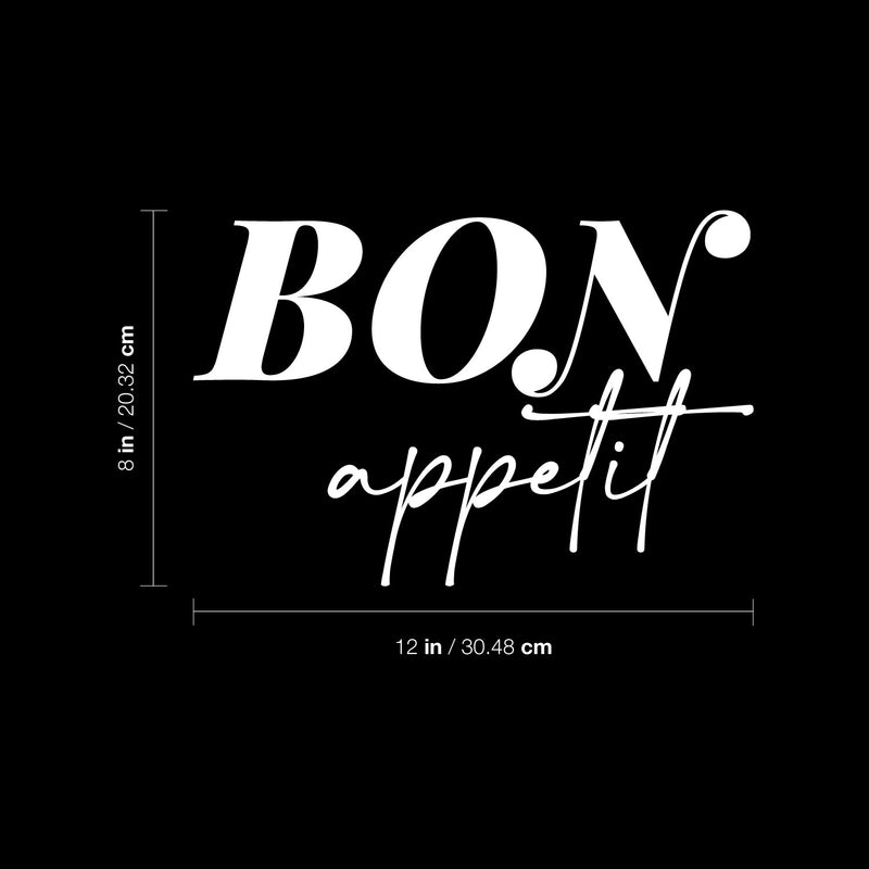 Vinyl Wall Art Decal - Bon Appetit - 8" x 15" - Trendy Lovely Fun Good Vibes Quote Sticker For Home Kitchen Dining Room Dinner Restaurant Cafeteria Coffee Shop Storefront Decor 4