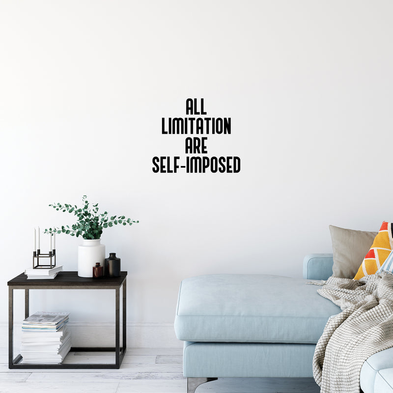 Vinyl Wall Art Decal - All Limitation Are Self-Imposed - 17" x 20" - Motivational Positive Lifestyle Quote Sticker For Home Bedroom Closet School Classroom Office Coffee Shop Decor 3