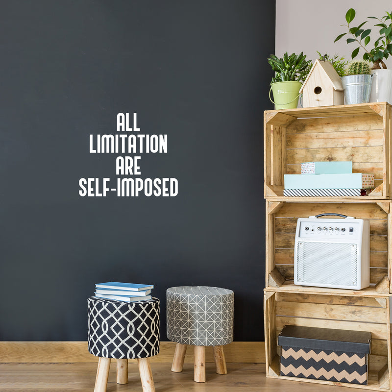 Vinyl Wall Art Decal - All Limitation Are Self-Imposed - 17" x 20" - Motivational Positive Lifestyle Quote Sticker For Home Bedroom Closet School Classroom Office Coffee Shop Decor 3