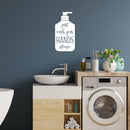Vinyl Wall Art Decal - Just Wash Your Hands Please Silhouette - 10" x 20" - Hand Sanitizer Shape Motivational Quote Sticker For Home Bedroom Kitchen Restroom Bathroom Decor 3