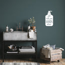 Vinyl Wall Art Decal - Just Wash Your Hands Please Silhouette - 10" x 20" - Hand Sanitizer Shape Motivational Quote Sticker For Home Bedroom Kitchen Restroom Bathroom Decor 2