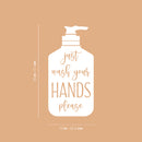 Vinyl Wall Art Decal - Just Wash Your Hands Please Silhouette - 10" x 20" - Hand Sanitizer Shape Motivational Quote Sticker For Home Bedroom Kitchen Restroom Bathroom Decor 4