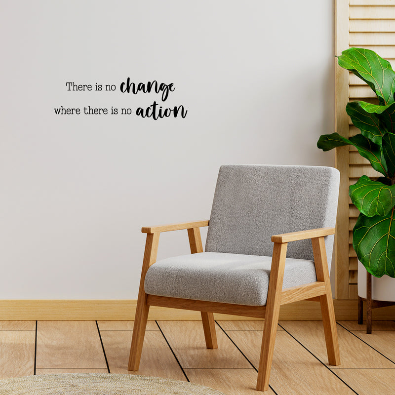 Vinyl Wall Art Decal - There Is No Change Where There Is No Action - Trendy Motivational Positive Healthy Quote Sticker For Home Office CrossFit Center Gym Fitness Lifestyle Decor 3