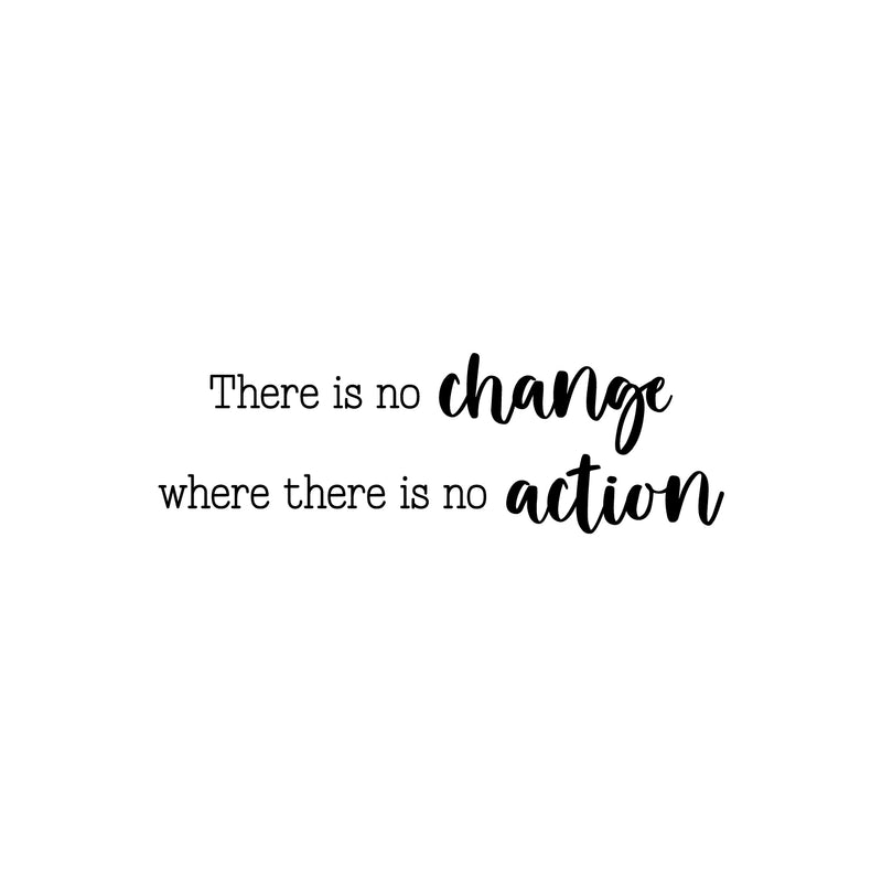 Vinyl Wall Art Decal - There Is No Change Where There Is No Action - Trendy Motivational Positive Healthy Quote Sticker For Home Office CrossFit Center Gym Fitness Lifestyle Decor 1