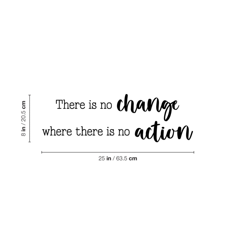 Vinyl Wall Art Decal - There Is No Change Where There Is No Action - 8" x 25" - Trendy Motivational Positive Healthy Quote Sticker For Home Office CrossFit Center Gym Fitness Lifestyle Decor 4