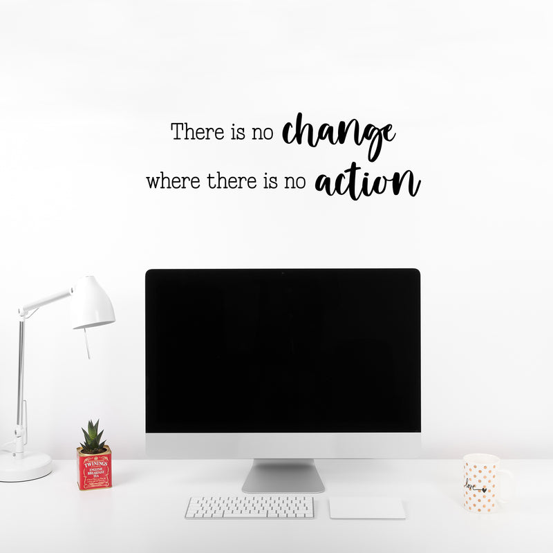 Vinyl Wall Art Decal - There Is No Change Where There Is No Action - 8" x 25" - Trendy Motivational Positive Healthy Quote Sticker For Home Office CrossFit Center Gym Fitness Lifestyle Decor 2